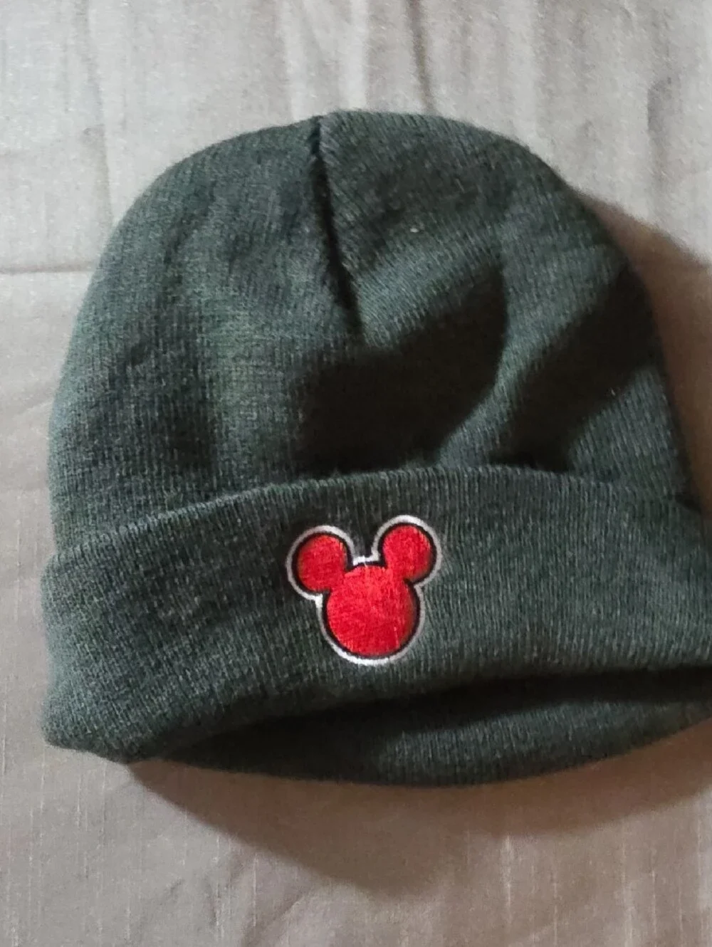 Mickey Mouse Grey Sweatshirt with Green Beanie